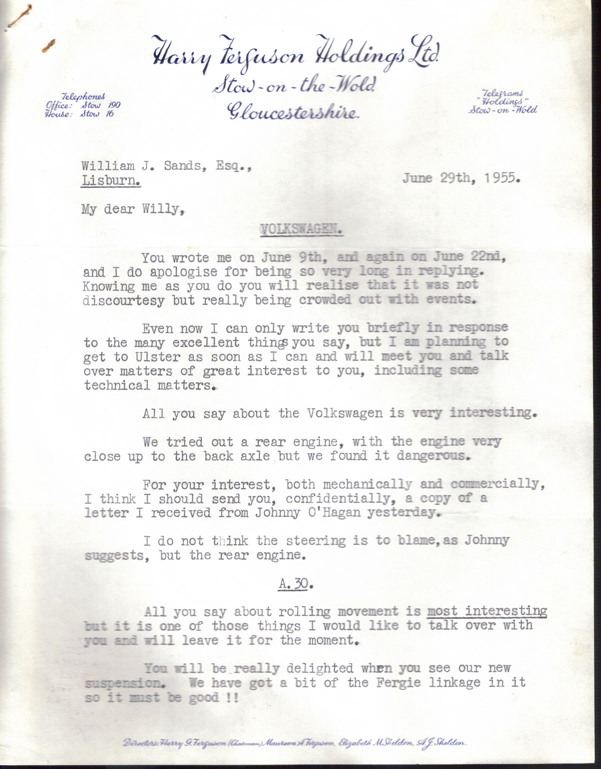 First page of Correspondence dated 29 June 1955, 29 June 1955