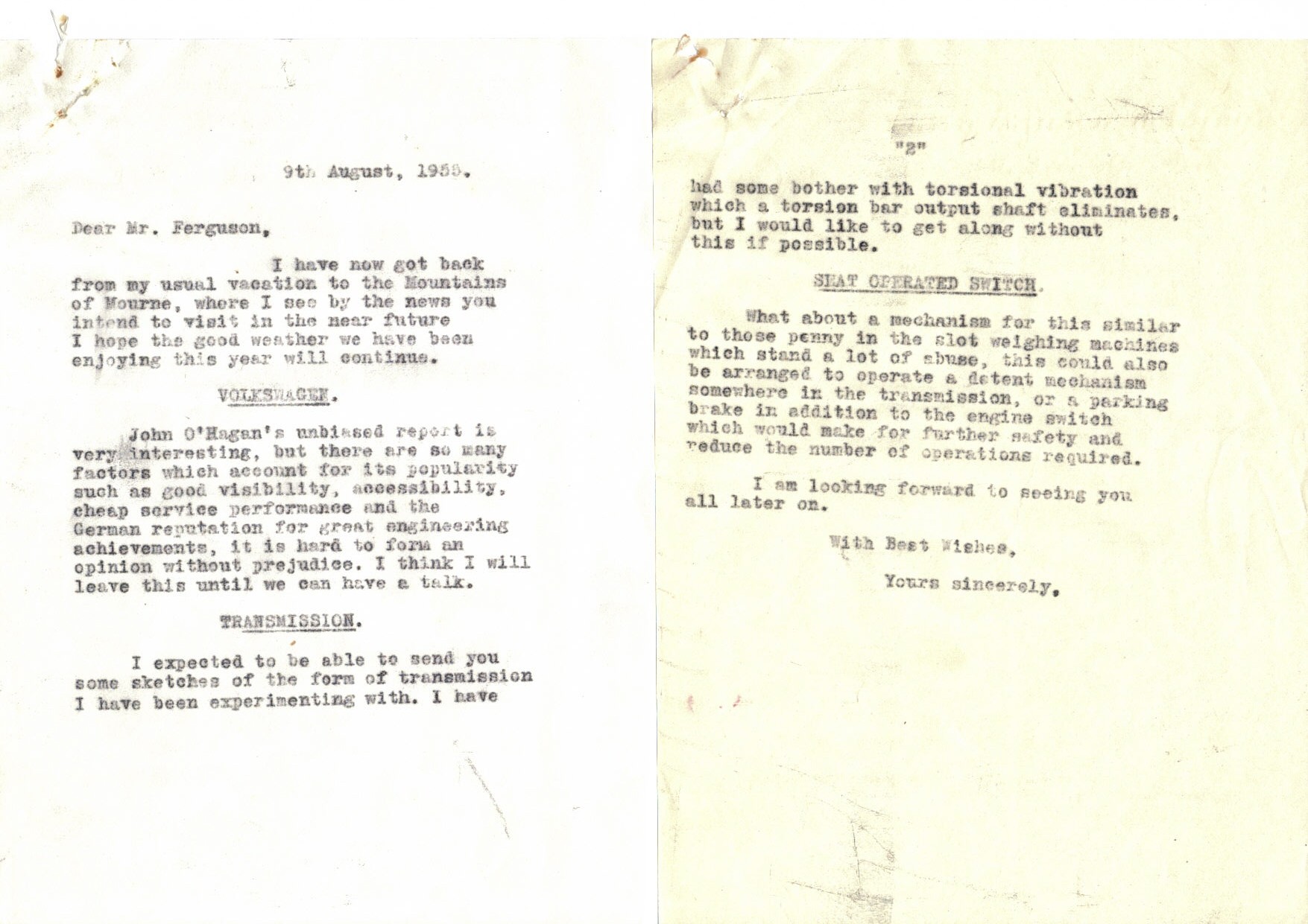 First page of Correspondence dated 8 September 1955, 8 September 1955