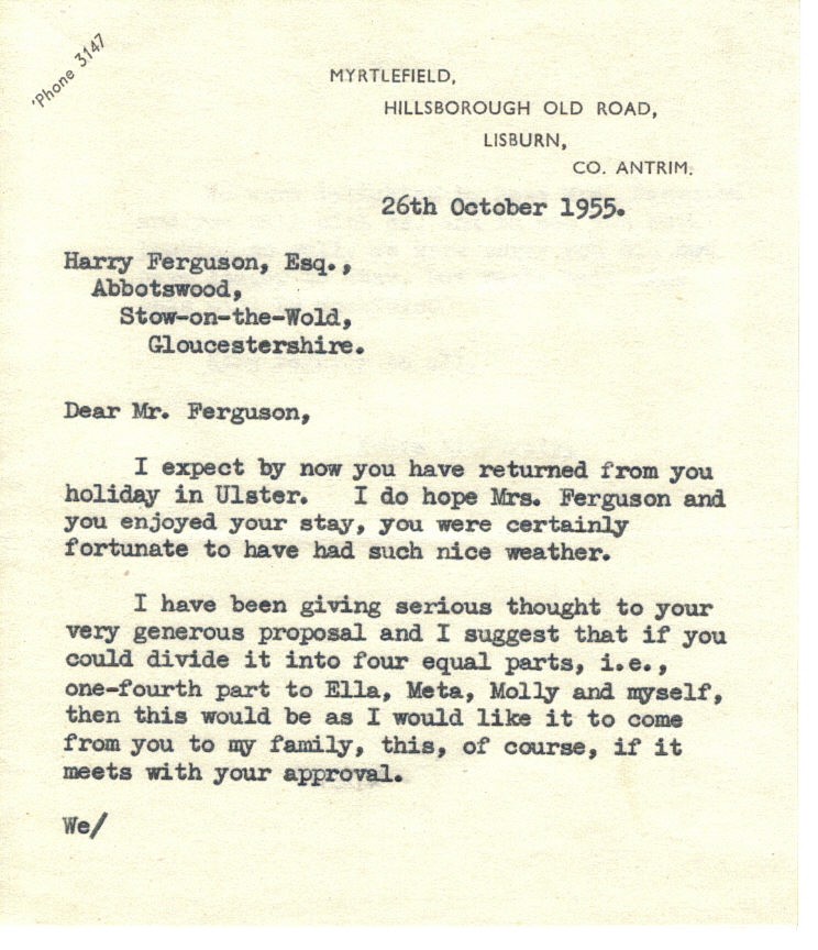 First page of Correspondence dated 26 October 1955, 26 October 1955
