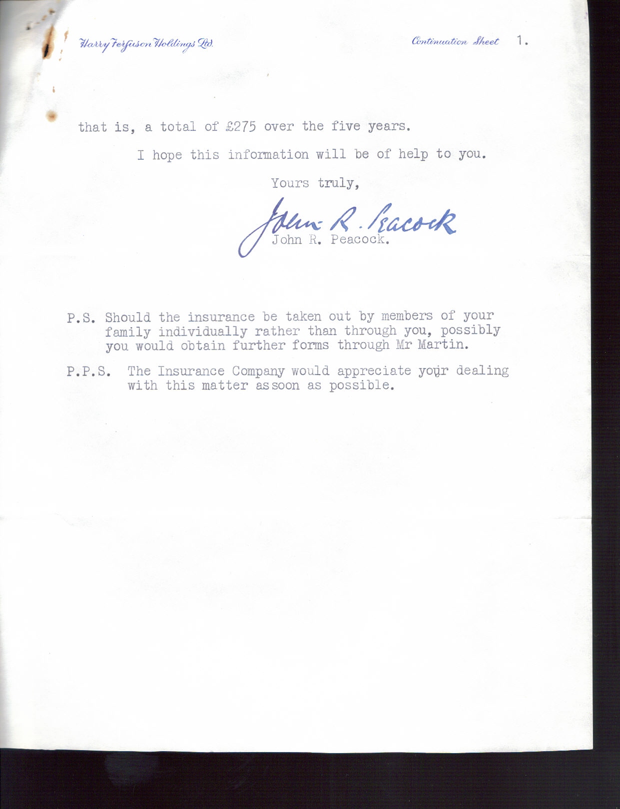 First page of Correspondence dated 19 September 1956, 19 September 1956